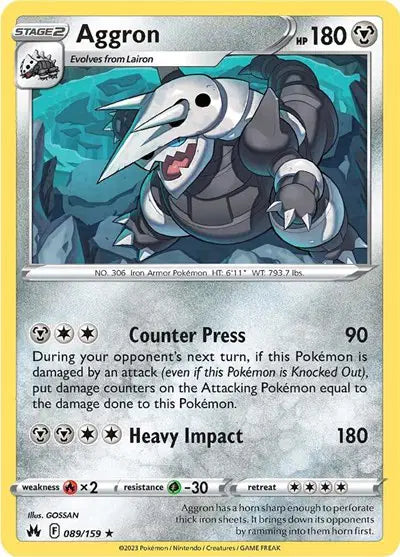 Aggron Holo Rare • 089/159 Crown Zenith