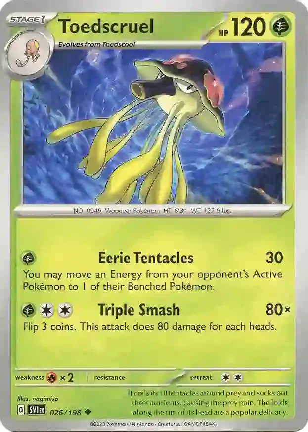 Toedscruel Scarlet & Violet Base Set Uncommon 026/198 Reverse Holofoil