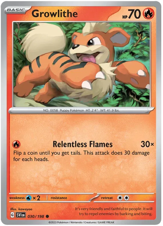 Growlithe Scarlet & Violet Base Set Common 030/198