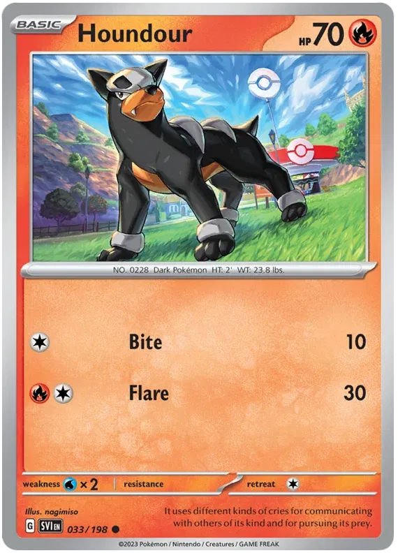 Houndour Scarlet & Violet Base Set Common 033/198