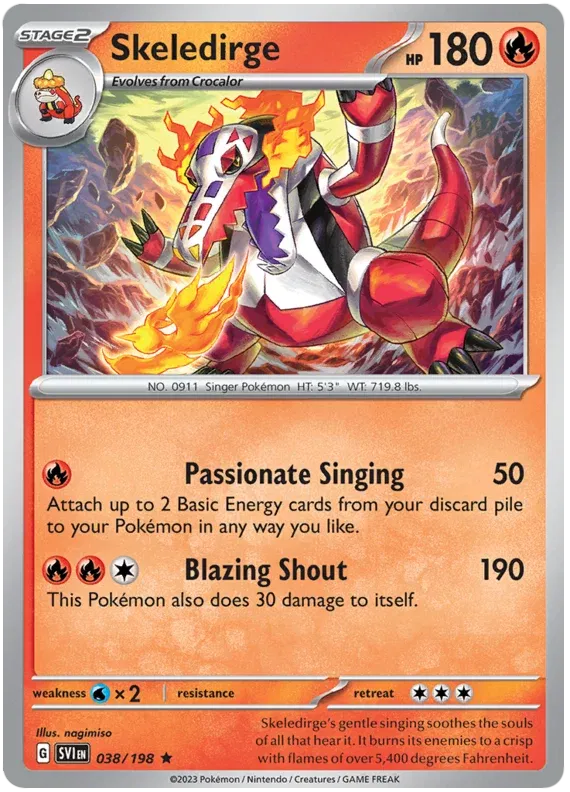 Skeledirge Scarlet & Violet Base Set Rare 038/198 Holofoil