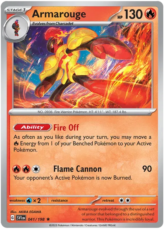 Armarouge Scarlet & Violet Base Set Rare 041/198 Holofoil