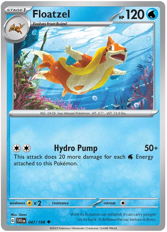Floatzel Scarlet & Violet Base Set Uncommon 047/198