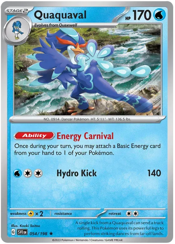 Quaquaval Scarlet & Violet Base Set Rare 054/198 Reverse Holofoil