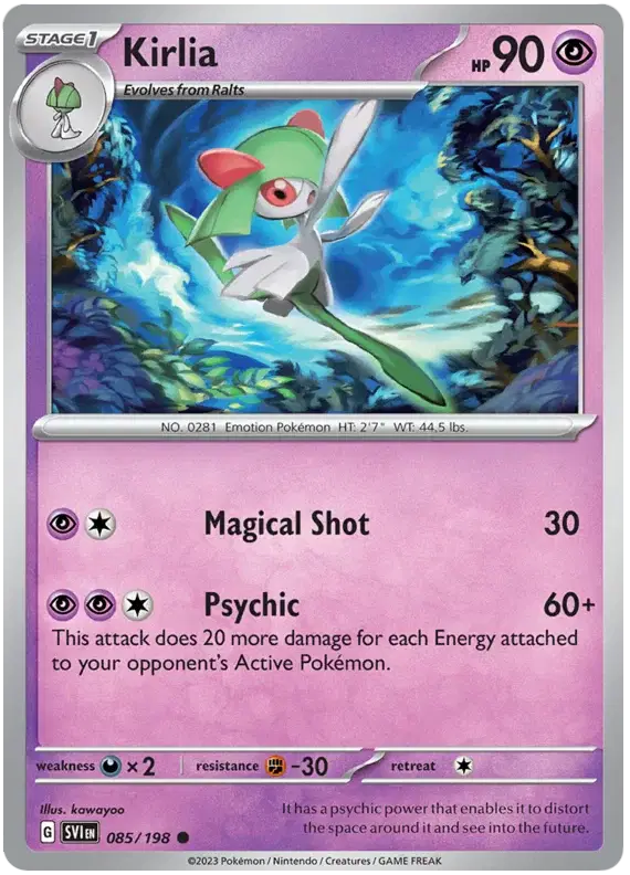 Kirlia Common • 085/198 Scarlet & Violet Base Set Reverse Holofoil