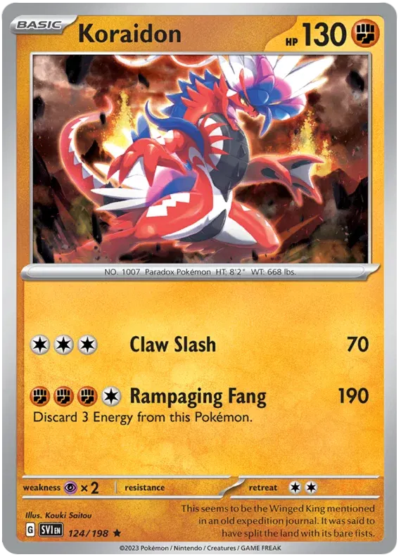 Koraidon Scarlet & Violet Base Set Rare 124/198 Holofoil