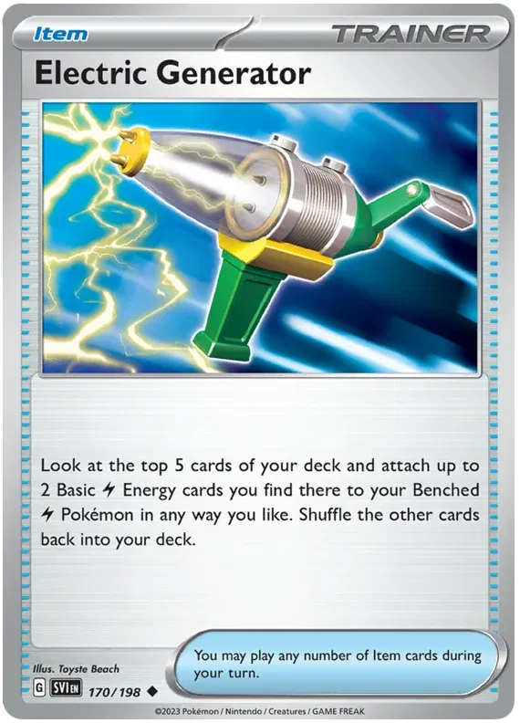 Electric Generator Scarlet & Violet Base Set Uncommon 170/198 Reverse Holofoil