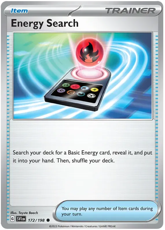 Energy Search Scarlet & Violet Base Set Common 172/198 Reverse Holofoil