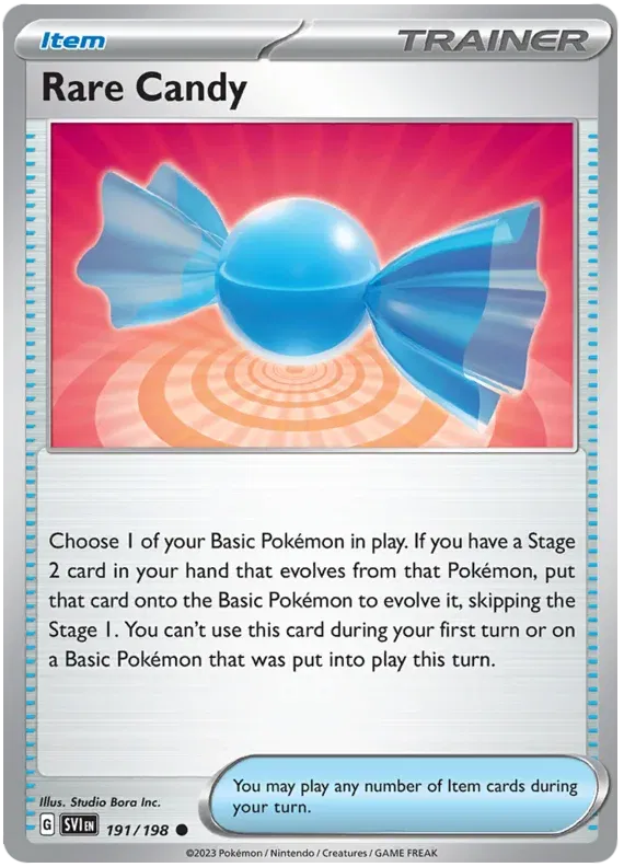 Rare Candy Scarlet & Violet Base Set Common 191/198 Reverse Holofoil