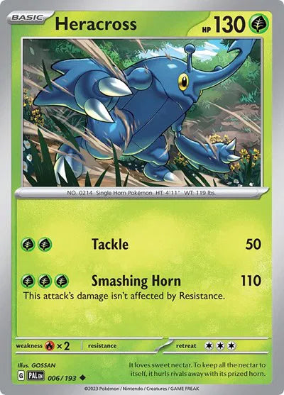 Heracross Paldea Evolved Uncommon 006/193 Reverse Holofoil