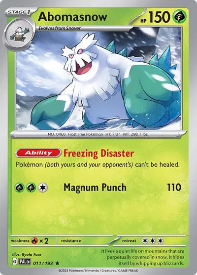 Abomasnow Paldea Evolved Rare 011/193 Holofoil