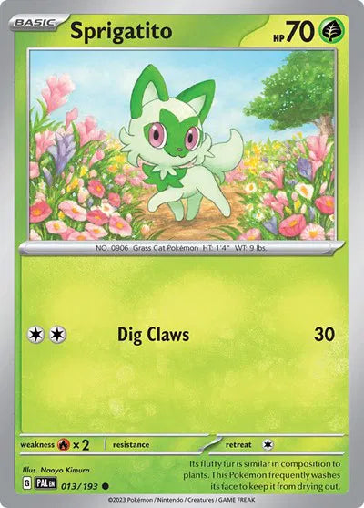 Sprigatito Paldea Evolved Common 013/193 Reverse Holofoil