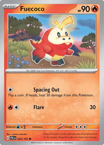 Fuecoco Paldea Evolved Common 035/193 Reverse Holofoil