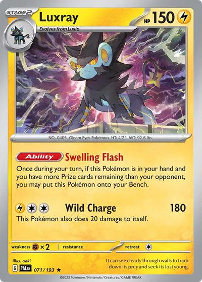 Luxray Paldea Evolved Rare 071/193 Reverse Holofoil