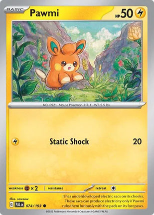 Pawmi Paldea Evolved Common 074/193 Reverse Holofoil