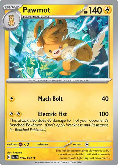 Pawmot Rare • 076/193 Paldea Evolved Holofoil