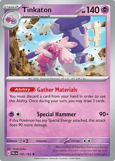 Tinkaton Paldea Evolved Rare 105/193 Holofoil