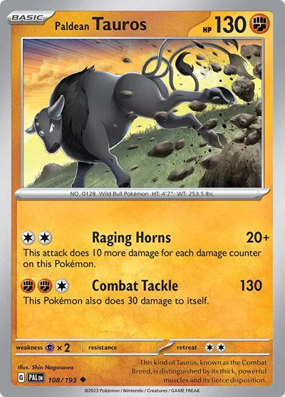 Paldean Tauros Paldea Evolved Uncommon 108/193 Reverse Holofoil