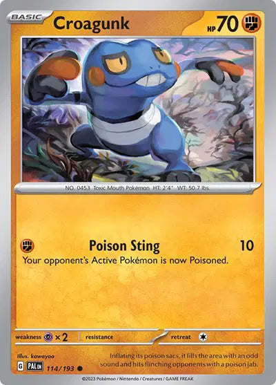 Croagunk Common • 114/193 Paldea Evolved Reverse Holofoil
