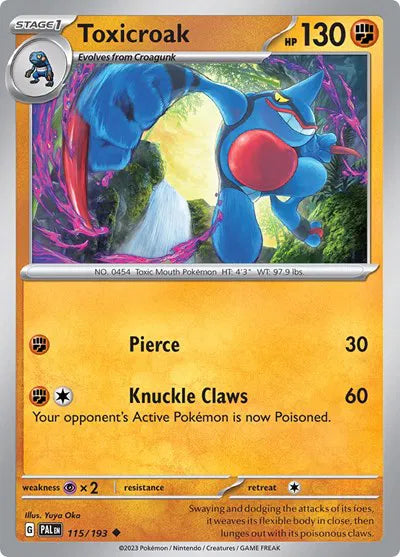 Toxicroak Paldea Evolved Uncommon 115/193 Reverse Holofoil