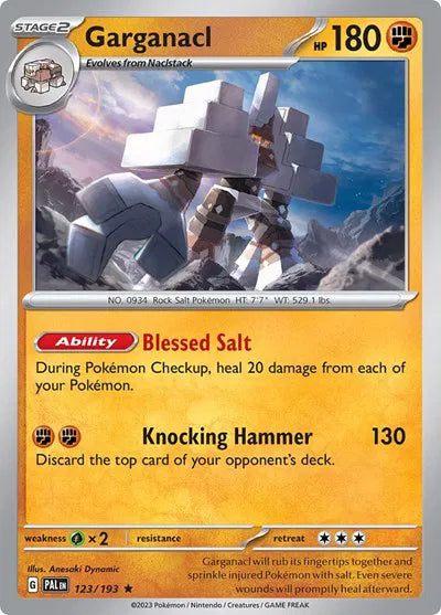 Garganacl Paldea Evolved Rare 123/193 Holofoil