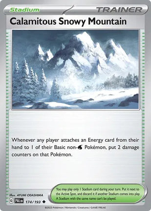 Calamitous Snowy Mountain Paldea Evolved Uncommon 174/193 Reverse Holofoil