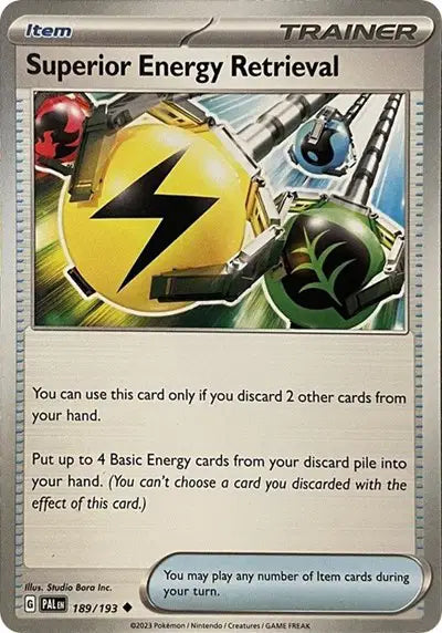 Superior Energy Retrieval Uncommon • 189/193 Paldea Evolved Reverse Holofoil