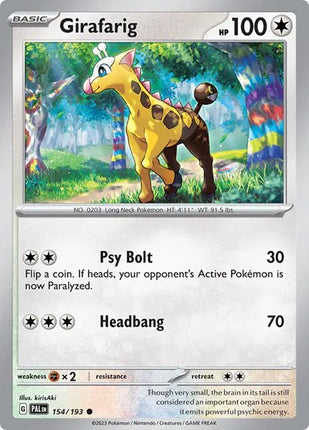 Girafarig Paldea Evolved Common 154/193