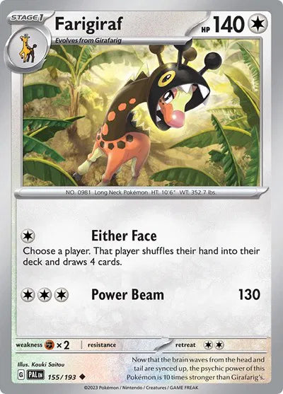 Farigiraf Paldea Evolved Uncommon 155/193