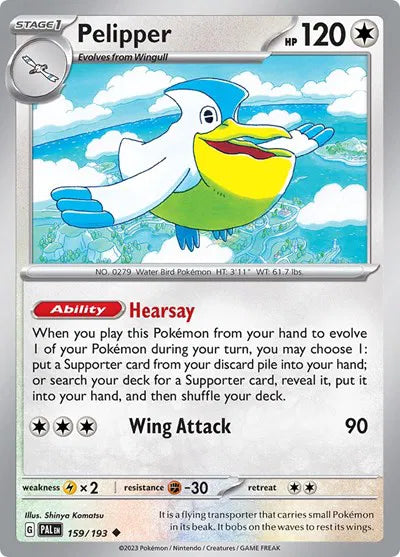 Pelipper Paldea Evolved Uncommon 159/193