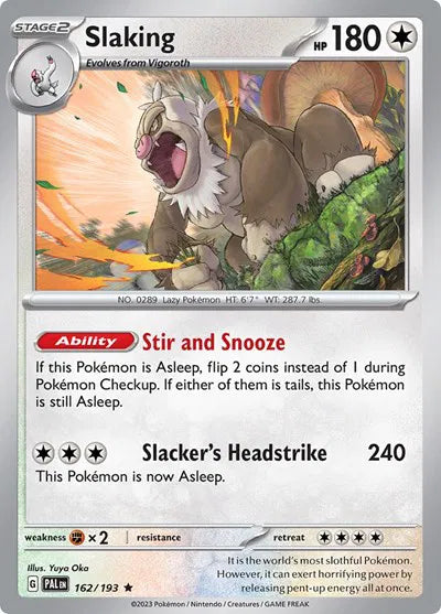 Slaking Paldea Evolved Rare 162/193 Holofoil