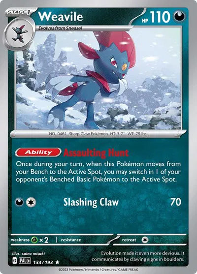 Weavile Paldea Evolved Rare 134/193 Holofoil