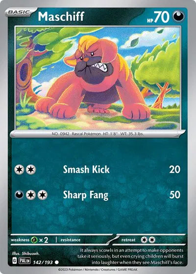 Maschiff Paldea Evolved Common 142/193 Reverse Holofoil