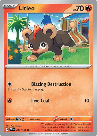 Litleo Paldea Evolved Common 031/193 Reverse Holofoil