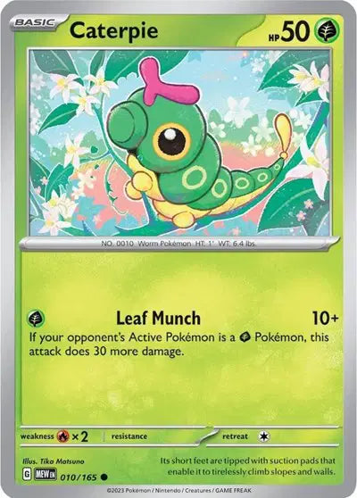 Caterpie Common • 010/165 SV: 151 Reverse Holofoil