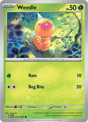 Weedle Common • 013/165 SV: 151 Reverse Holofoil