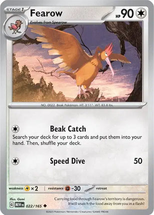 Fearow Uncommon • 022/165 SV: 151