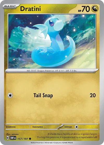 Dratini Obsidian Flames Common 157/197 Reverse Holofoil