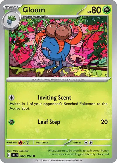 Gloom Common • 002/197 Obsidian Flames Reverse Holofoil