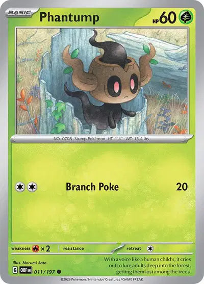 Phantump Common • 011/197 Obsidian Flames