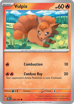 Vulpix Common • 028/197 Obsidian Flames
