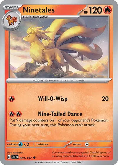Ninetales Uncommon • 029/197 Obsidian Flames