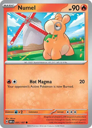 Numel Common • 031/197 Obsidian Flames Reverse Holofoil