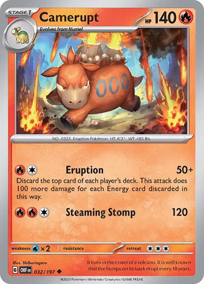 Camerupt Uncommon • 032/197 Obsidian Flames