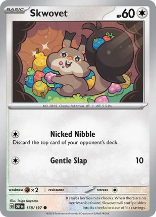 Skwovet Obsidian Flames Common 178/197 Reverse Holofoil