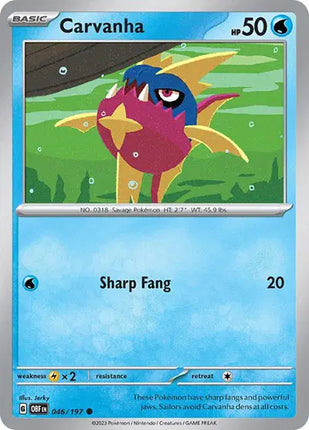 Carvanha Common • 046/197 Obsidian Flames