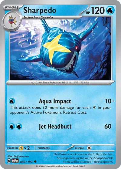 Sharpedo Obsidian Flames Uncommon 047/197