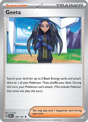 Geeta Rare • 188/197 Obsidian Flames Holofoil