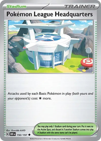 Pokemon League Headquarters Obsidian Flames Uncommon 192/197 Reverse Holofoil