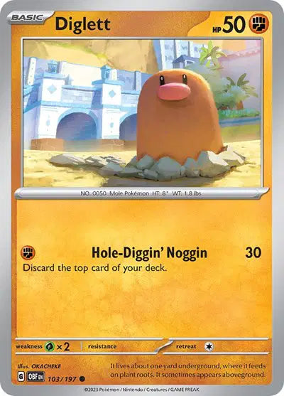 Diglett Common • 103/197 Obsidian Flames